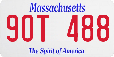 MA license plate 9OT488