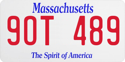MA license plate 9OT489