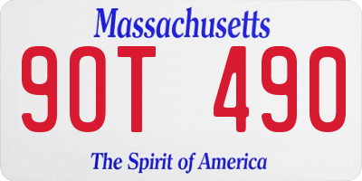 MA license plate 9OT490