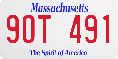 MA license plate 9OT491