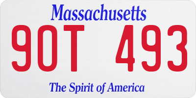 MA license plate 9OT493