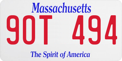 MA license plate 9OT494