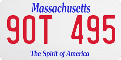 MA license plate 9OT495