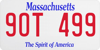 MA license plate 9OT499