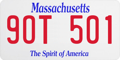MA license plate 9OT501