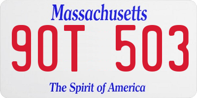 MA license plate 9OT503