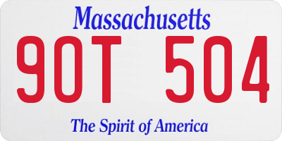 MA license plate 9OT504