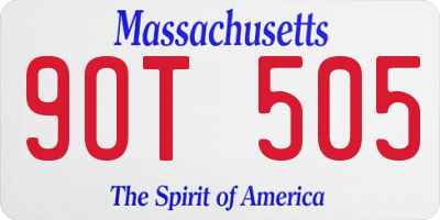 MA license plate 9OT505