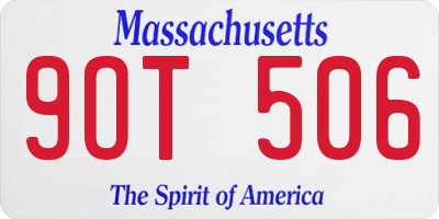 MA license plate 9OT506