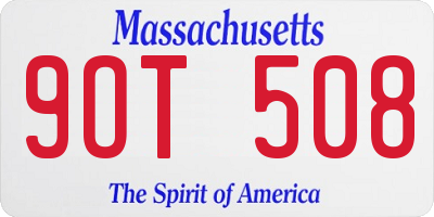 MA license plate 9OT508