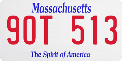 MA license plate 9OT513