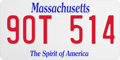 MA license plate 9OT514