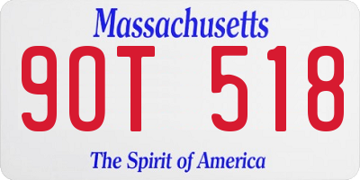 MA license plate 9OT518