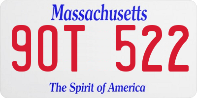 MA license plate 9OT522