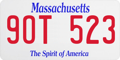 MA license plate 9OT523