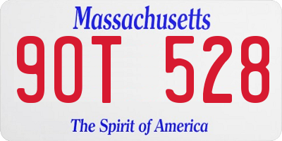 MA license plate 9OT528