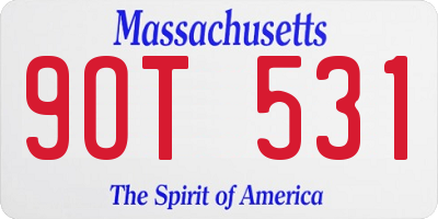 MA license plate 9OT531