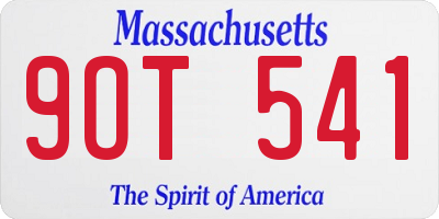 MA license plate 9OT541