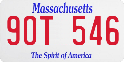 MA license plate 9OT546