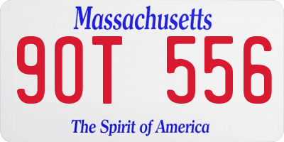 MA license plate 9OT556