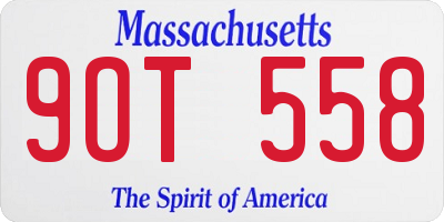MA license plate 9OT558