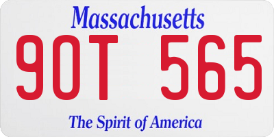 MA license plate 9OT565