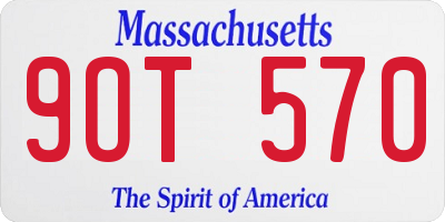 MA license plate 9OT570