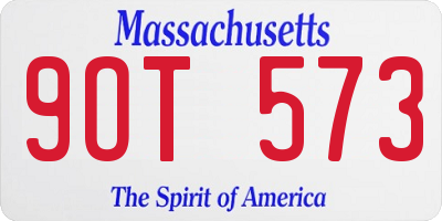 MA license plate 9OT573