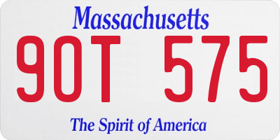 MA license plate 9OT575