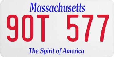 MA license plate 9OT577