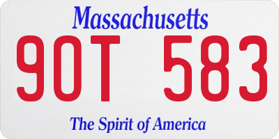MA license plate 9OT583