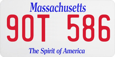 MA license plate 9OT586
