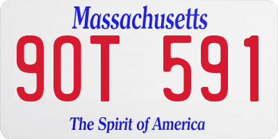 MA license plate 9OT591