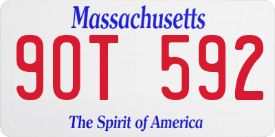 MA license plate 9OT592