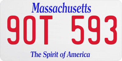 MA license plate 9OT593