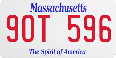 MA license plate 9OT596