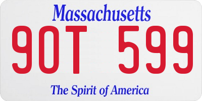 MA license plate 9OT599