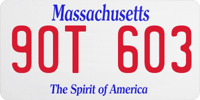 MA license plate 9OT603