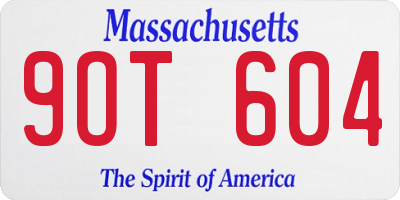 MA license plate 9OT604