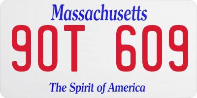 MA license plate 9OT609