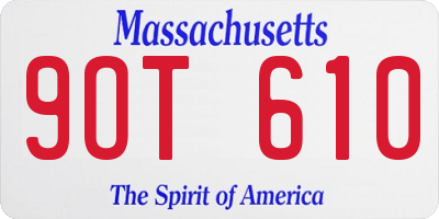 MA license plate 9OT610