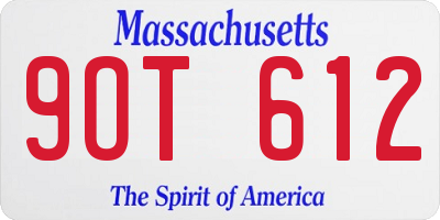 MA license plate 9OT612