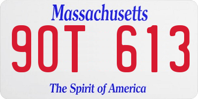 MA license plate 9OT613