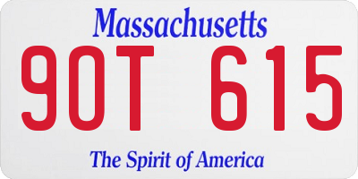 MA license plate 9OT615