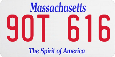 MA license plate 9OT616