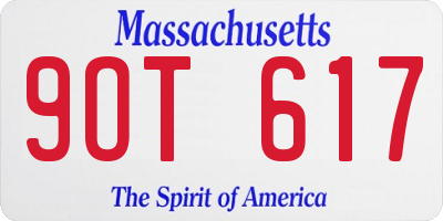 MA license plate 9OT617