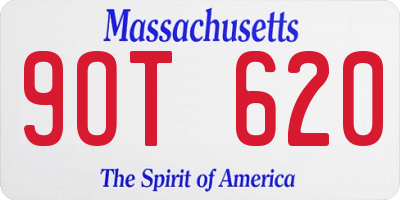 MA license plate 9OT620