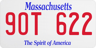 MA license plate 9OT622