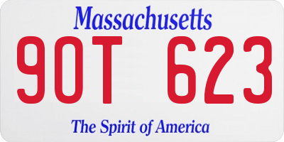 MA license plate 9OT623