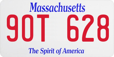 MA license plate 9OT628